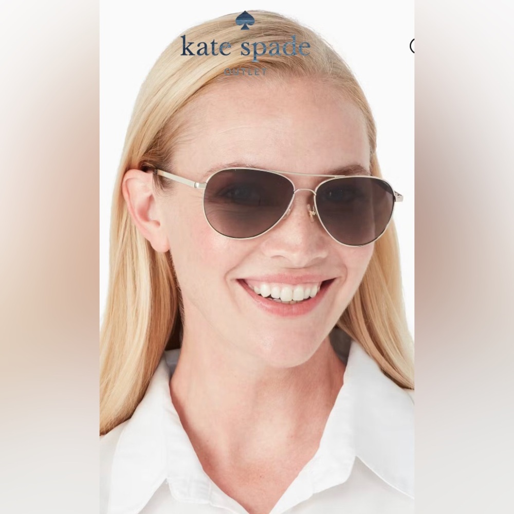 Kate Spade Women's Sunglasses Gold Black Metal Aviator Frame AVALINE2/S 0RHL HA - Picture 12 of 12